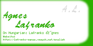 agnes lafranko business card